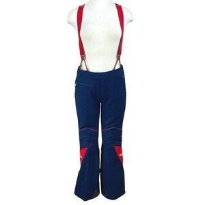 Vintage 80s Mens (34) ROFFE Ski Pants Navy Red Suspenders Apres Snow Seattle USA